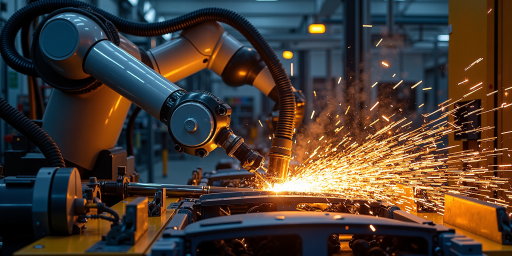 Automotive manufacturing industry application case, automotive component assembly line, precision fitting connections, industrial automation scenario