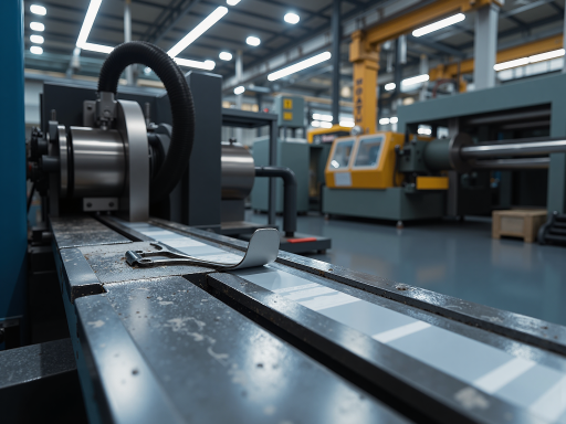 Precision manufacturing workshop equipment, modern production line, workers operating CNC machine tools, metal component processing scene, bright industrial environment